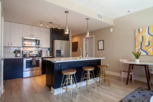 kitchen with island bar