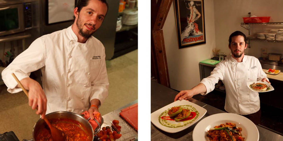 New Orleans chef preparing food in the restaurant kitchen