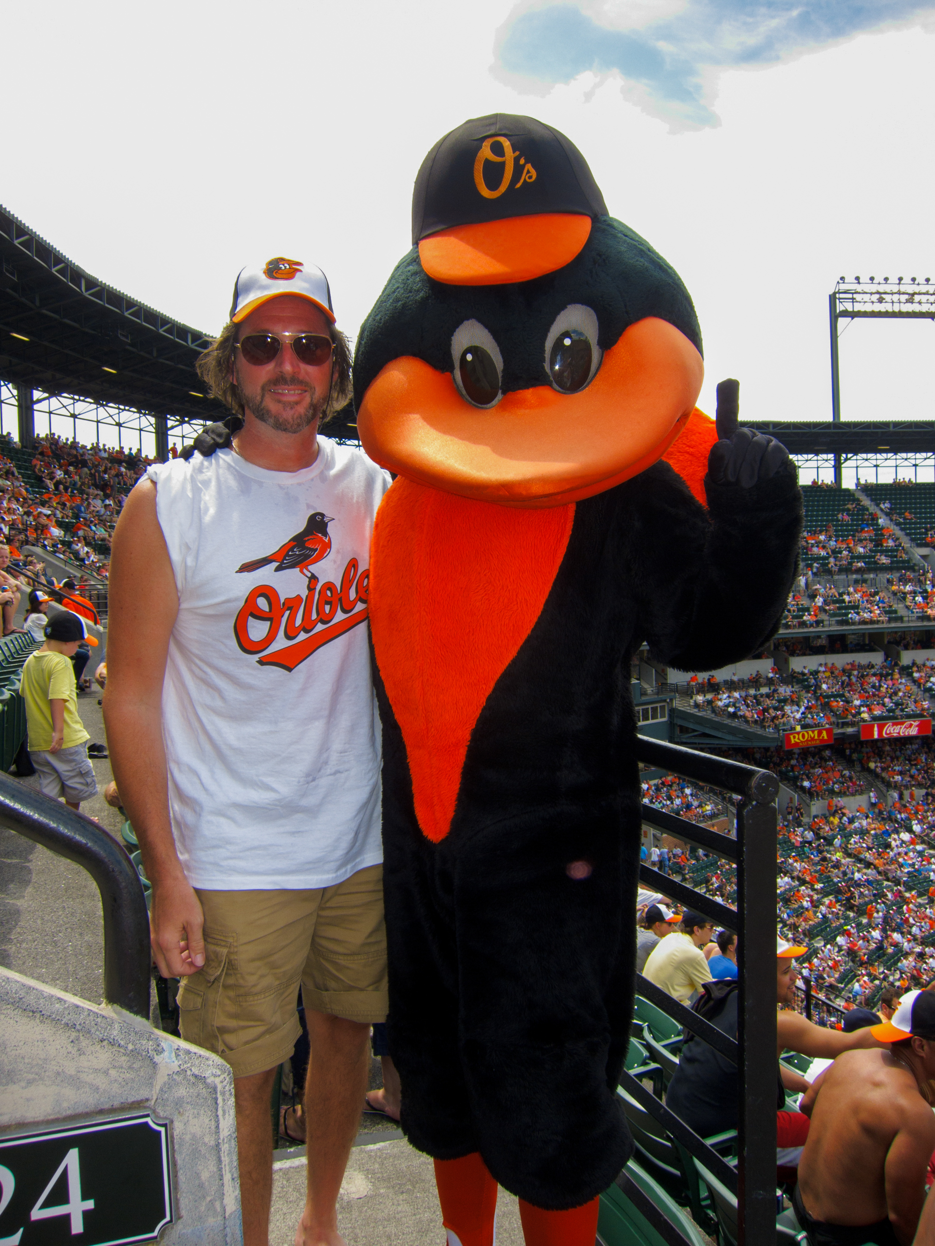 Posing with the Oriole mascot