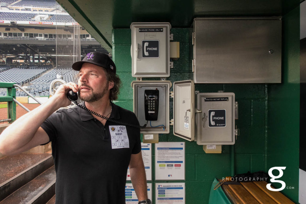 On the bullpen phone, PNC Park